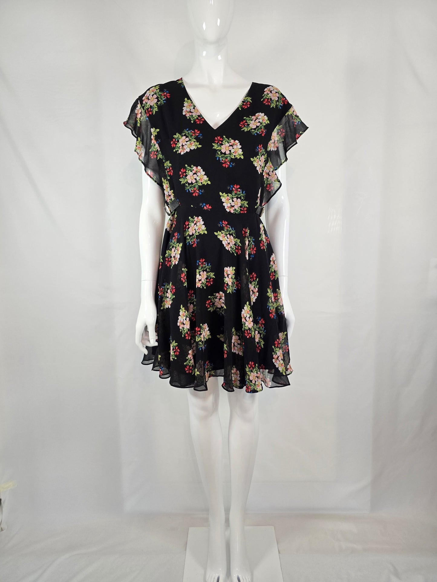 Guess Kleid schwarz geblümt Grösse M