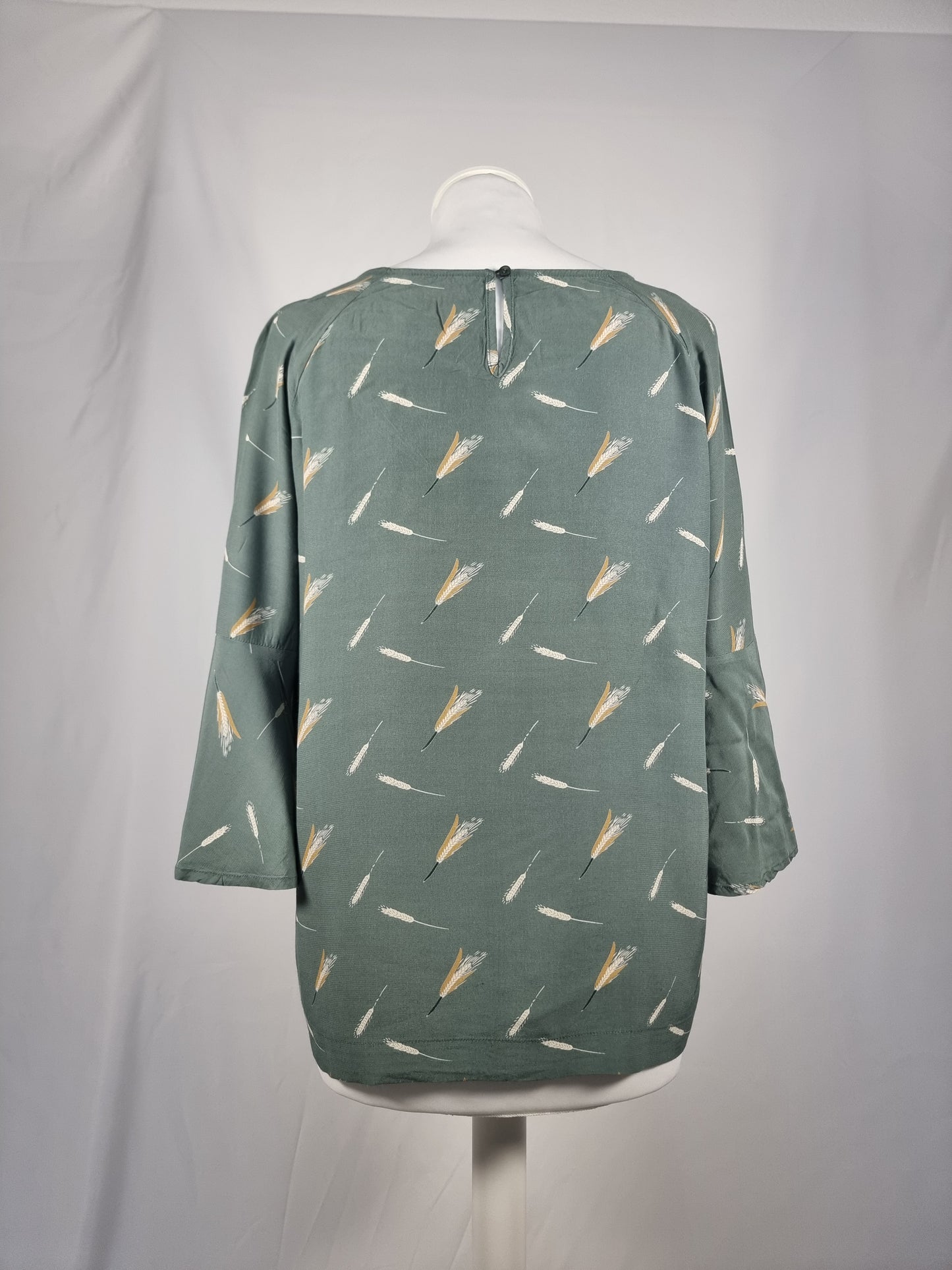 Damen Bluse grün mit Muster, Grösse M
