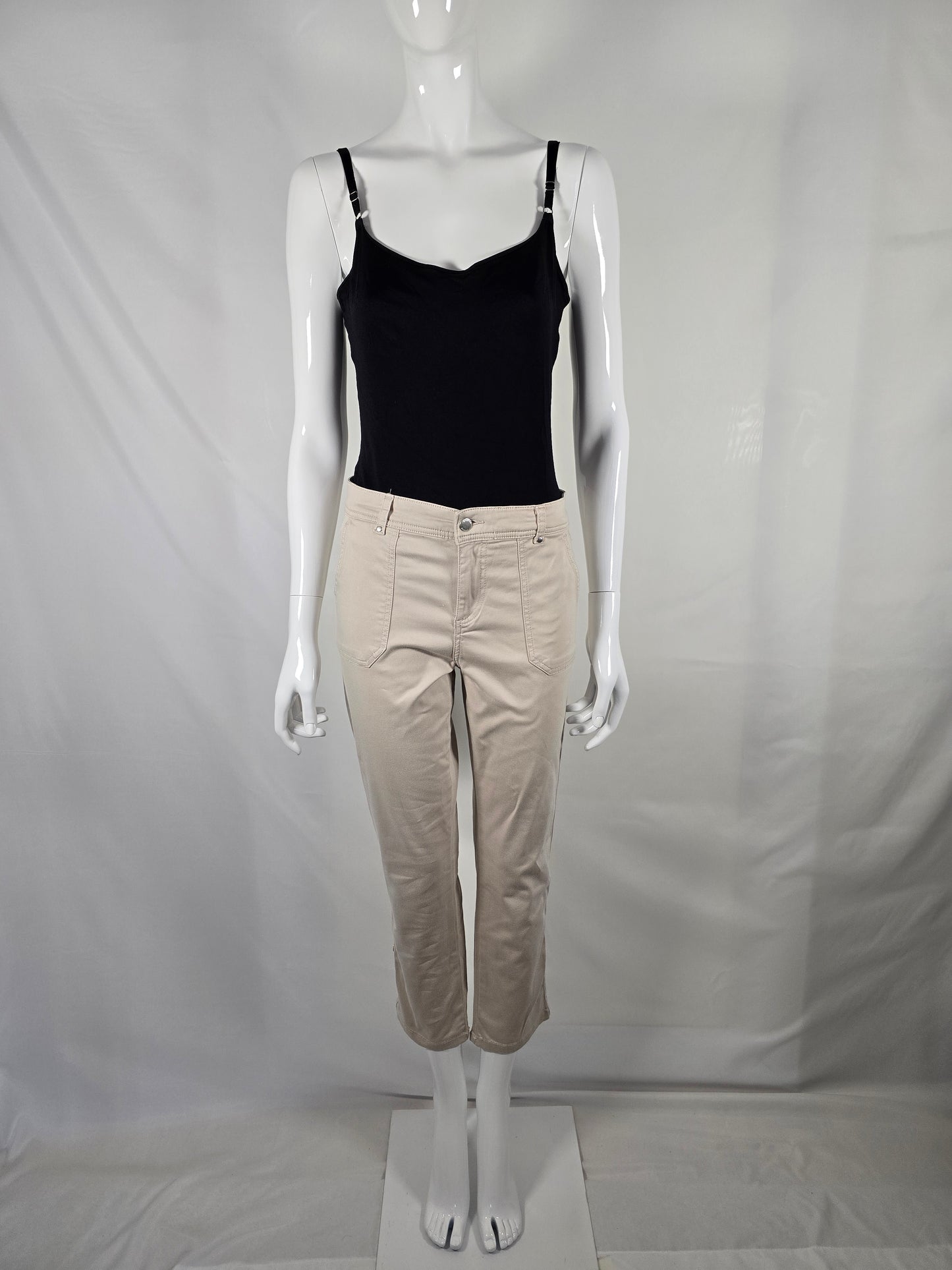Beige lange Hose von Manor Woman – Grösse 38