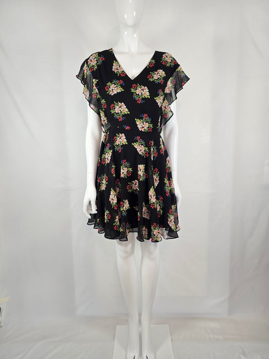 Guess Kleid schwarz geblümt Grösse M