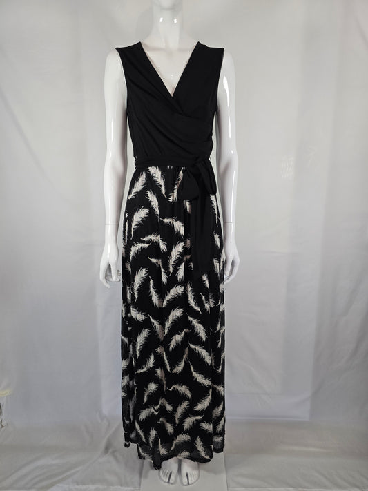 Schwarzes Maxikleid mit Muster von Phase Eight – Grösse 40