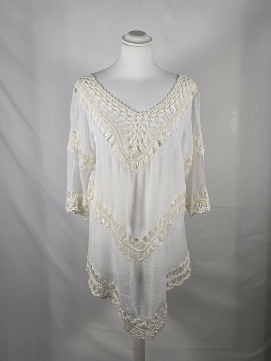 Tunika creme/weiss One Size