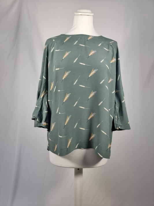 Damen Bluse grün mit Muster, Grösse M